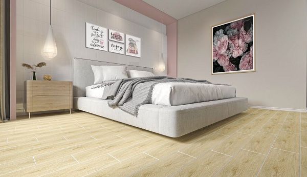 Sử dụng gạch nhám nhẹ cho không gian phòng ngủ sang trọng