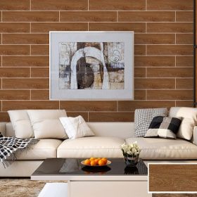 15 Mẫu Gạch ốp tường phòng khách giả gỗ Đẹp, Sang, Giá rẻ