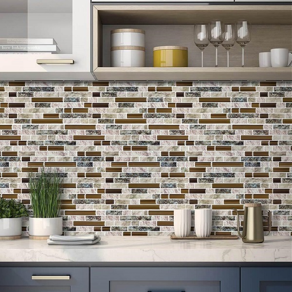 Mẫu gạch mosaic ốp bếp giúp tạo điểm nhấn cho công trình