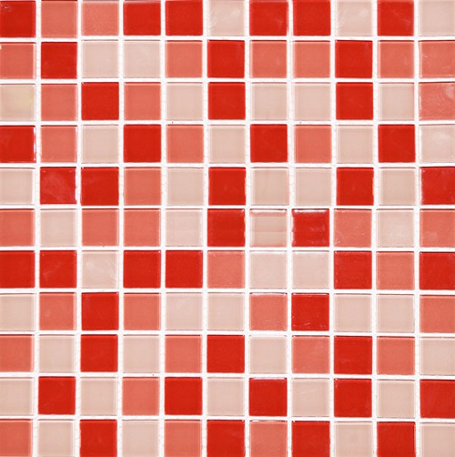 Gạch mosaic ốp tường bếp màu đỏ 