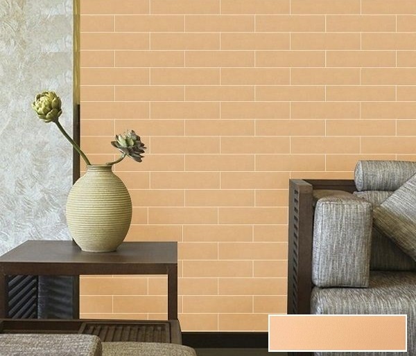 Gạch thẻ ốp tường Viglacera GT60KV màu cam nhạt ốp phòng khách