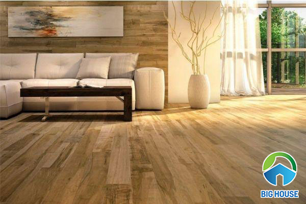 Gạch giả gỗ là một trong những loại gạch ốp phòng khách phổ biến nhất