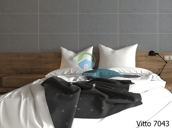 Gam màu xi măng của gạch ốp mang lại sự sang trọng cho phòng ngủ