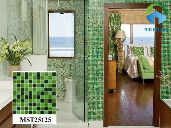 Gạch mosaic màu xanh lá MST25125 mang vẻ đẹp sinh động và tươi mát