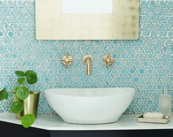 Mẫu gạch mosaic màu xanh ngọc cho nhà tắm