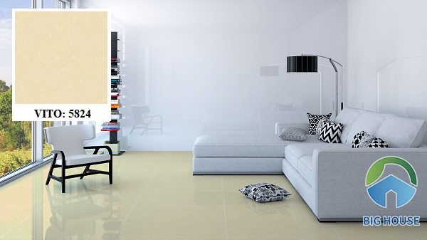 Mẫu gạch lát sàn vân đá 80x80 phù hợp với phòng khách lớn