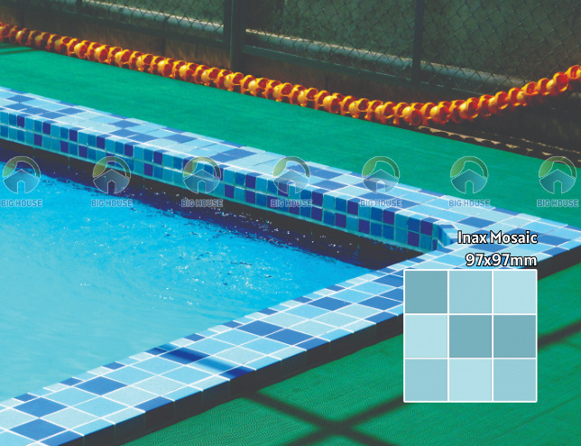 Gạch ốp bể bơi mosaic Inax 97x97mm