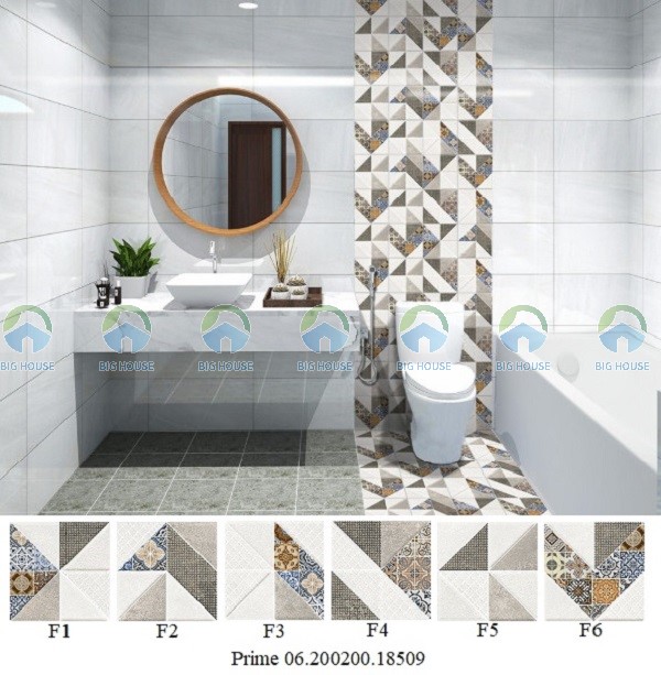 Sử dụng gạch bông giúp tạo điểm nhấn đặc biệt cho nhà tắm