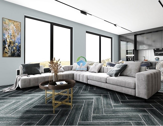 Lát gạch giả gỗ theo phương pháp xương cá herringbone đơn Lát gạch giả gỗ theo phương pháp xương cá herringbone đơn