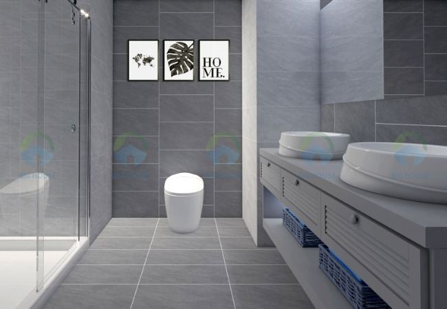 Gạch lát nền nhà vệ sinh 30x60 cao cấp, hiện đại Gạch lát nền nhà vệ sinh 30x60 Đồng Tâm 3060NOBLE005-H+