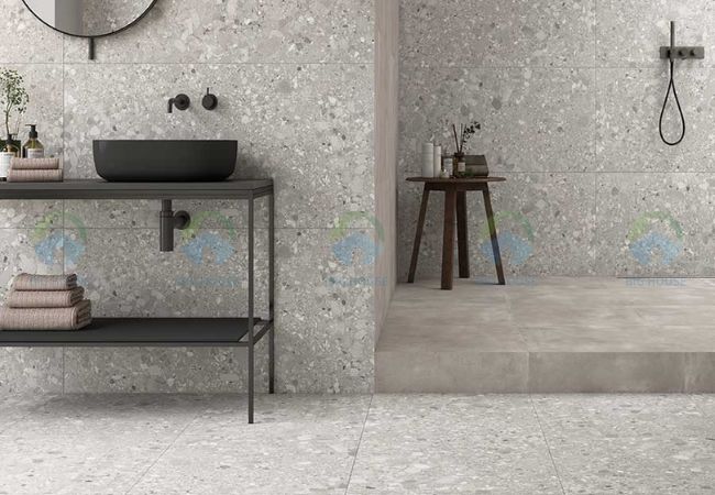 gạch lát nền nhà vệ sinh 60x60 terrazzo 67052
