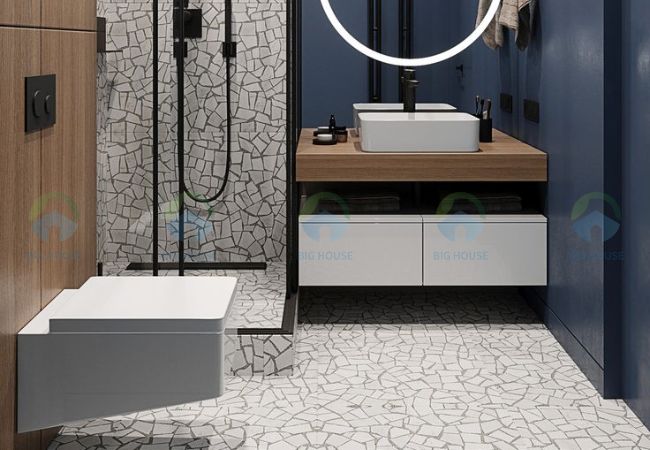 gạch lát nền nhà vệ sinh 60x60 terrazzo S6037