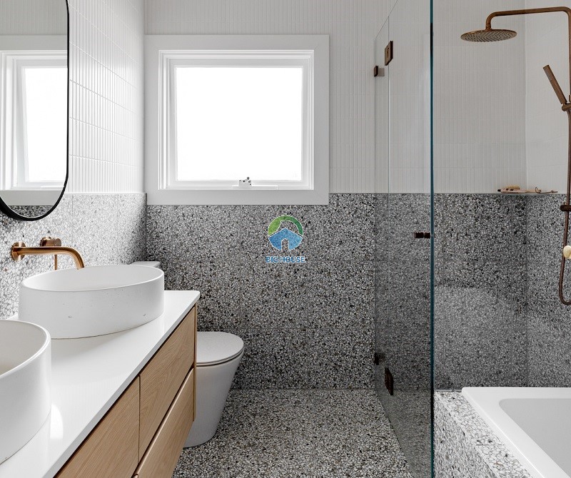 Gạch terrazzo S6035 60x60 trang trí phòng tắm